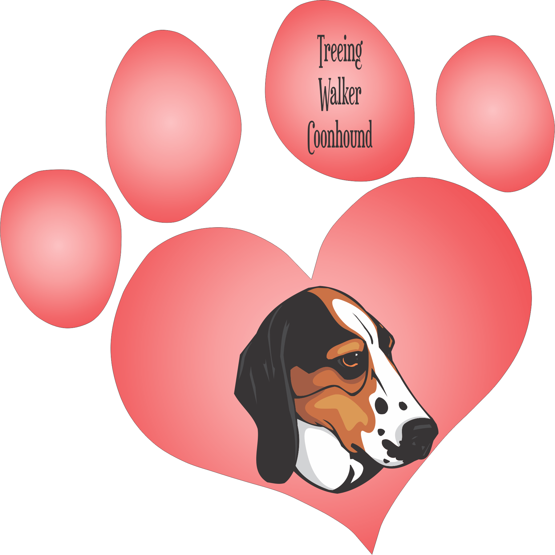 treeing walker coonhound dog decal